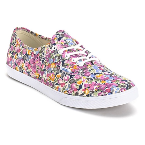 vans authentic floral print shoes